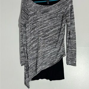White House Black Market Gray Knit Top